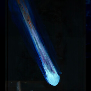 Öl auf Leinwand, mit hellgrüner Acrylglasscheibe abgedeckt, 87,2 x 65,7 cm, 2023