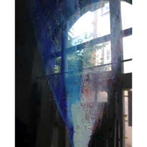 Öl auf Leinwand, mit hellgrüner Acrylglasscheibe abgedeckt, 87,2 x 65,7 cm, 2023