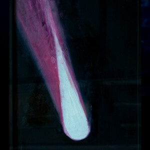 Öl auf Leinwand, mit hellgrüner Acrylglasscheibe abgedeckt, 87,2 x 65,7 cm, 2023