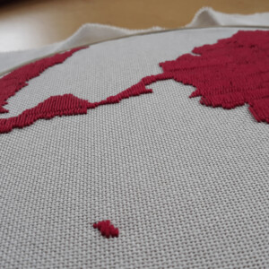 Stickarbeit, ca. 33 x 33 cm, 2020, Ausschnitt