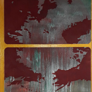 Acryl, Metallpigmente und Öl auf Leinwand, 120 x 90 cm, 2021