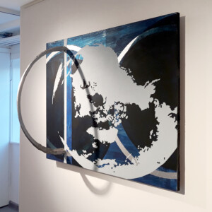 Aluminium, Acryl auf Holzgrund, 86 x 106 cm, 2020
Ausstellungsansicht TERRA VBK-Galerie Erfurt 2021