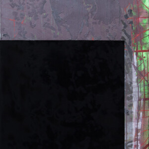 Acryl, Öl und Hämatit auf Leinwand, 180 x 90 cm, 2025