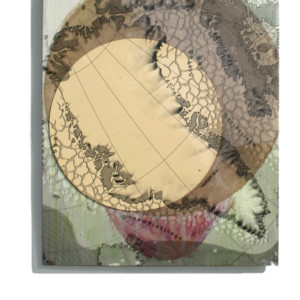 Öl, Sand, Folien auf Holzgrund, 49 x 37,5 cm, 2016