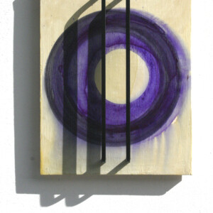 Holzgrund, Tusche, Schellack, Eisenteile, 49 x 37,5 x 6 cm, 2019