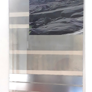 Sprühfarbe, Foto, Klebefolien, Glas, 100 x 70  cm, 2020