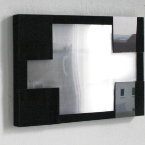 Holzkasten, Foto, Lentikularfolie, Acrylglac und Samtfolie, 31 x 43,6 x 3,8 cm, 2019