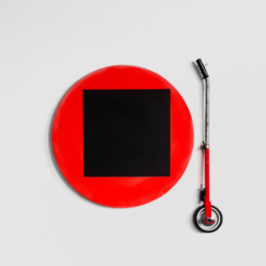 Zweiteilige Arbeit: Acryl auf Leinwand, Durchmesser 80 cm, 2020, Streckenmessgerät